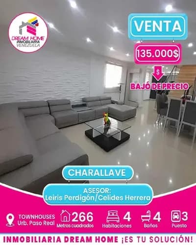 Townhouses En Venta Urb. Paso Real Charallave