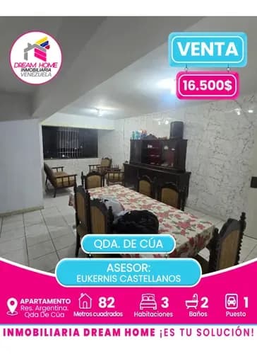 Apartamento En Venta Res. Argentina. Qda. De Cúa Cúa