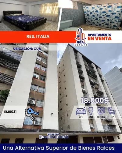 Apartamento En Venta Res. Italia / Cúa
