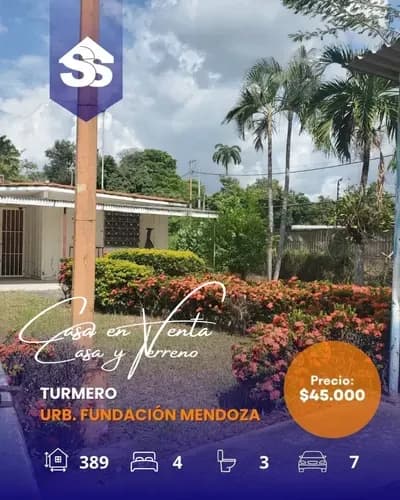 Código: G. S-006 En Venta 2 Casas Con Terreno, Por El Precio De Una. En La Urbanización Fundación Mendoza (turmero-aragua), De Rápido Acceso A La Arc A Través De La Encrucijada De Turmero.