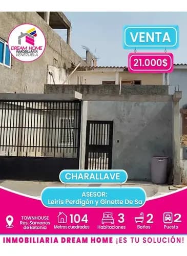 Townhouse En Venta Conjunto Res. Samanes De Betania - Charallave