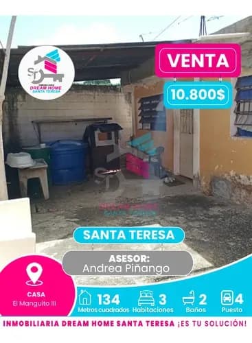 Casa En Venta El Manguito Iii Santa Teresa