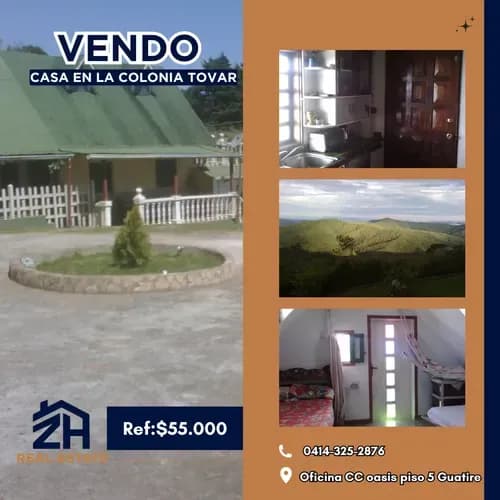 Vendo Casa Chalet Ubicado Entre El Junquito Via La Colonia Tovar, Km 35 Urb. El Páramo. 1000 M2 De Terreno, 125m2 De Construcción, 2h, 2b