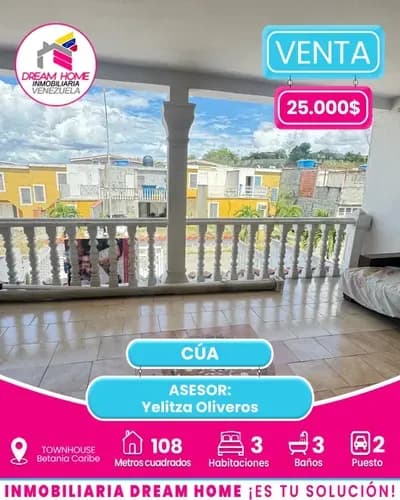 Townhouse En Venta Betania Caribe Cúa.