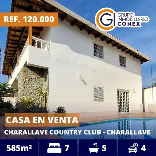 Se Vende Casa 435m2 7h/5b/4p Charallave Country Club