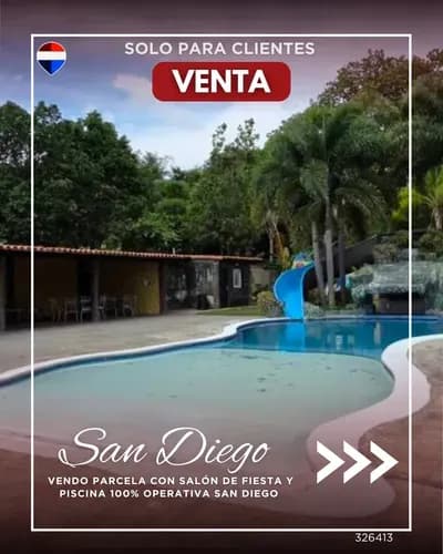 Vendo Parcela Con Salón De Fiesta Y Piscina 100% Operativa San Diego 326413