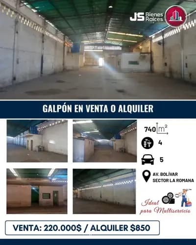 Vende Amplio Galpón En Av. Bolívar Sector La Romana.013jsc