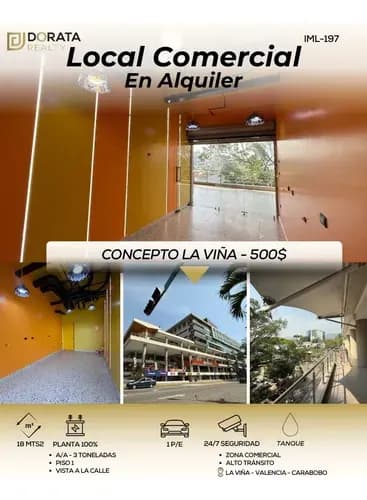 Local Comercial En Alquiler, (sandra Nino) C.c Concepto La Viña, Doble Entrada
