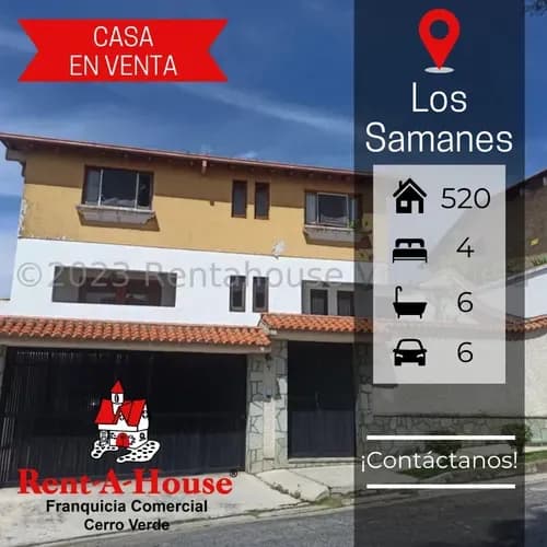 En Venta Amplia Y Cómoda Casa De 3 Niveles Ubicado En Los Samanes #26-8280 Cv