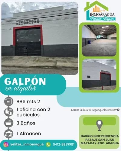 Alquiler De Galpón / Barrio Independencia, Maracay/yp1390