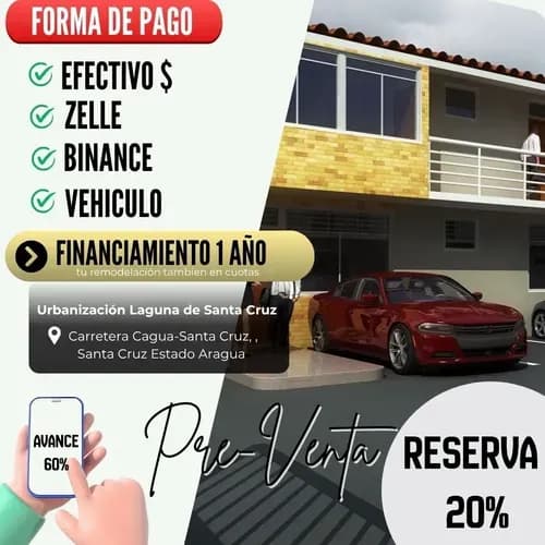 Preventa Apartamentos - Townhouse Ubicado En La Av Principal Cagua Santa Cruz