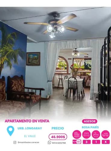 Apartamento En Venta En El Valle Urb. Longaray - Caracas