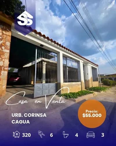 Código. L. F-004 Casa En Venta, Antes $55.000 Ahora $50.000 Ahorra $5.000. Excelente Ubicación En Corinsa, Zona Residencial Más Valorada De Cagua.
