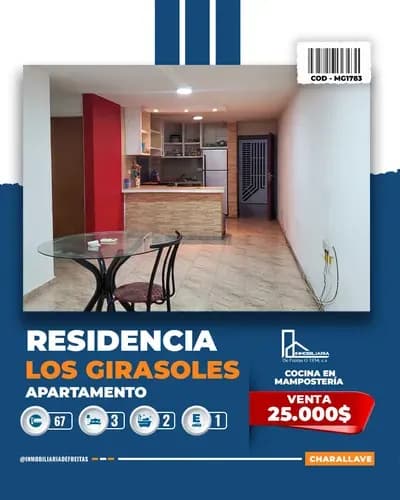 Apartamento En Venta En La Residencia Los Girasoles. Charallave