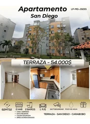 Apartamento En Venta (sandra Nino), Urb Terrazas De San Diego, Con Aires Acondicionados, Mayo
