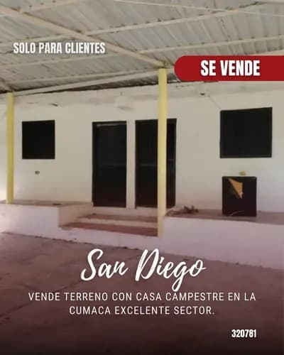 Vende Terreno Con Casa Campestre En La Cumaca Excelente Sector.320781