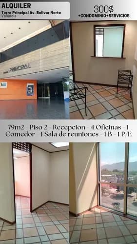 Oficina En Alquiler Torre Principal Av. Bolivar,. Valencia