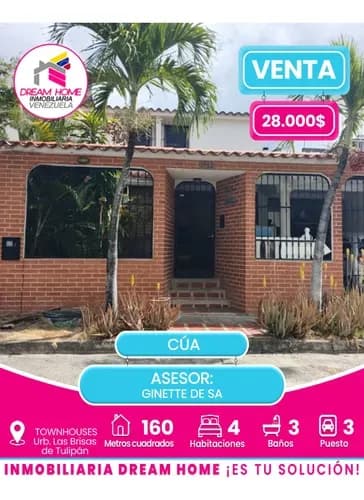 Townhouse En Venta Urb. Las Brisas. Colinas De Tulipán - Cúa