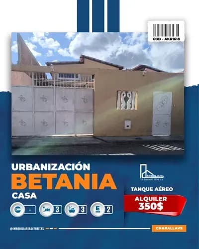 Casa En La Urbanizacion Betania. Charallave Centro