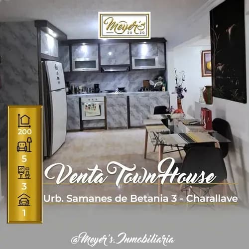 Venta De Townhouse Con Terraza Parrillera, Ubicado En La Urb. Samanes De Betania 3 Charallave